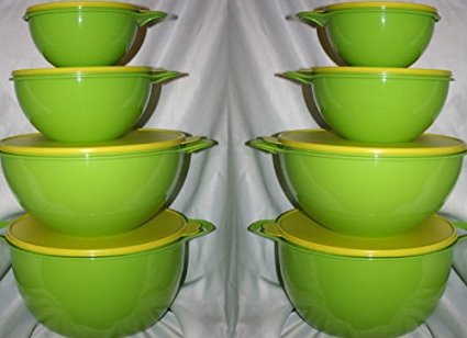 Tupperware Huge 8 Bowl SET Thatsa Bowls MIXING Green