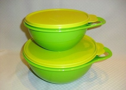 Tupperware THATSA Jr + Mini MIXING Bowl SET GREEN NEW