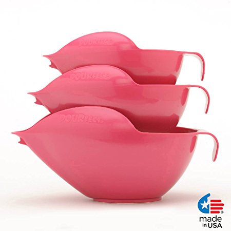 POURfect Mixing Bowls 1012 - 6-8-12 Cup Bowl Set - Raspberry Ice
