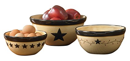 Park Designs Star Vine Mixing Bowls (Set of 3), Multicolor