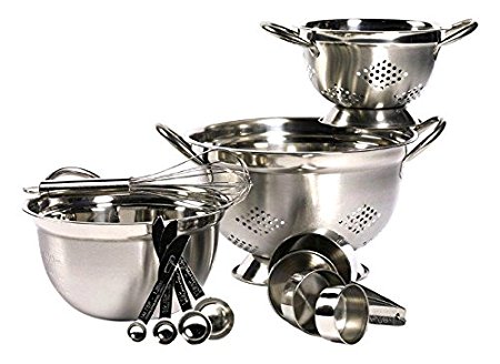 Generic 6Piece Stainless Steel Mixing Bowl & Footed Colander Set