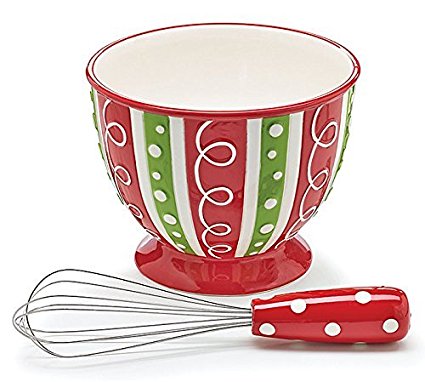 Christmas Mixing Bowl with Whisk