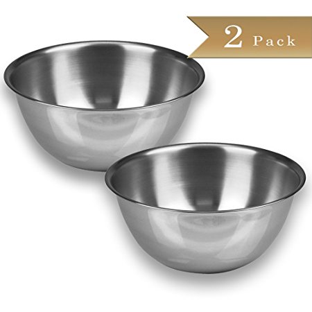 Pack of 2 - TrueCraftware 2.75 Quart Stainless Steel Mixing Bowls
