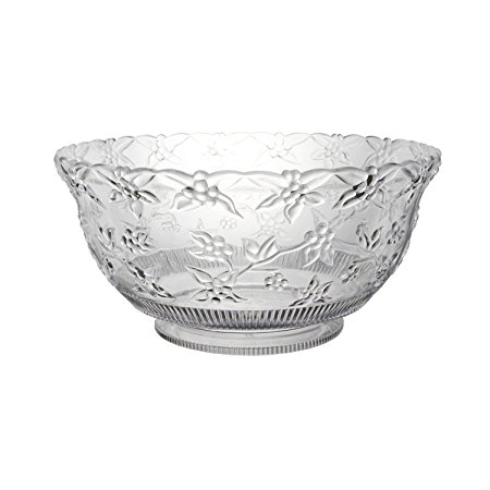 Party Essentials N345886 Hard Plastic 8-Quart Embossed Punch Bowl, Clear