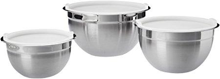 AmazonBasics Stainless Steel 3-Piece Mixing Bowl Set