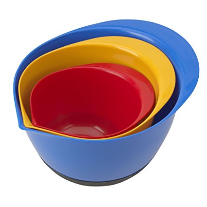 Good Cook 3 Piece Touch Non-Slip Mixing Bowl Set, Multicolor