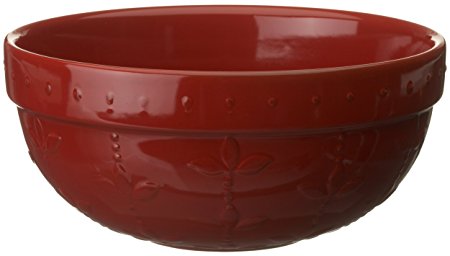 Signature Housewares Sorrento Collection 90-Ounce Medium Mixing Bowl, Ruby Antiqued Finish