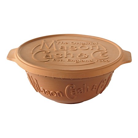 Mason Cash Terracotta Bread Baking Set, Includes a Mixing Bowl (11.5-Inch Diameter x 5.5-Inch Height) with Proving Lid/Baking Stone