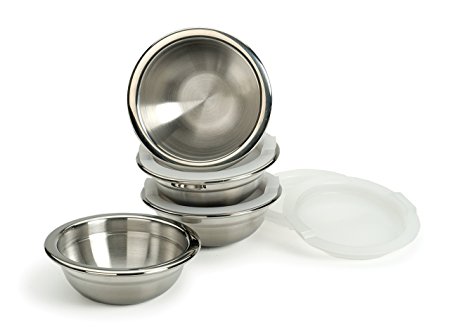 8 Piece Stainless Steel Prep Bowls Set with Lids