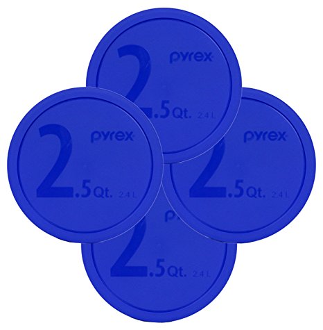 Pyrex 325-PC Blue 10-inch Dia. Lid for 2.5-Quart (2.4L) Mixing Bowl (4-Pack)