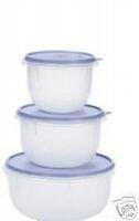 Tupperware Classic Mixing Serving Bowl Set 3 Blueberry