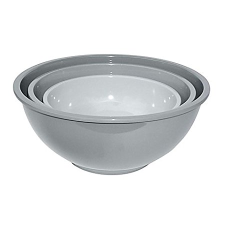 Oggi 3-Piece Melamine Mixing Bowl Set in Grey