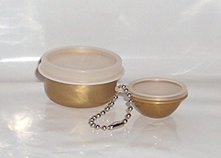 Tupperware Smidget Tiny Treasure Mini Bowl and Matching Wonderlier Bowl Keychain in Gold