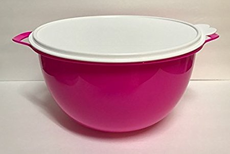 Tupperware Thatsa Mega Bowl, 42 Cups, Neon Electric Pink