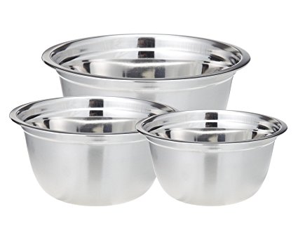 Cook Pro 721 3-Piece Stainless Steel Mixing Bowl Set