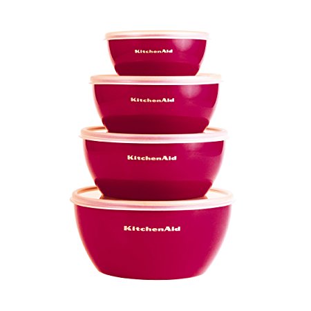 KitchenAid Prep Bowls, Set of 4, Pomegranate