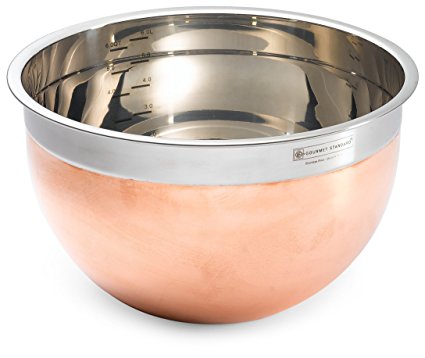 Gourmet Standard 7.5 Quart Copper Exterior/Stainless Steel Interior Mixing Bowl - CB162