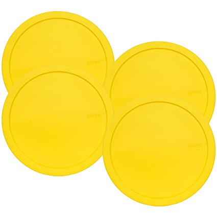 Pyrex 325-PC Yellow 10-inch Dia. Plastic Lids for 2.5-Quart (2.3L) Mixing Bowl (4-Pack)
