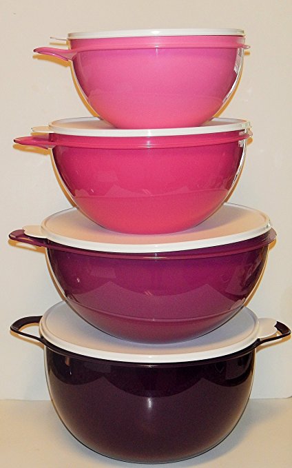 Tupperware Thatsa Bowl Set of 4 Pink and Purple